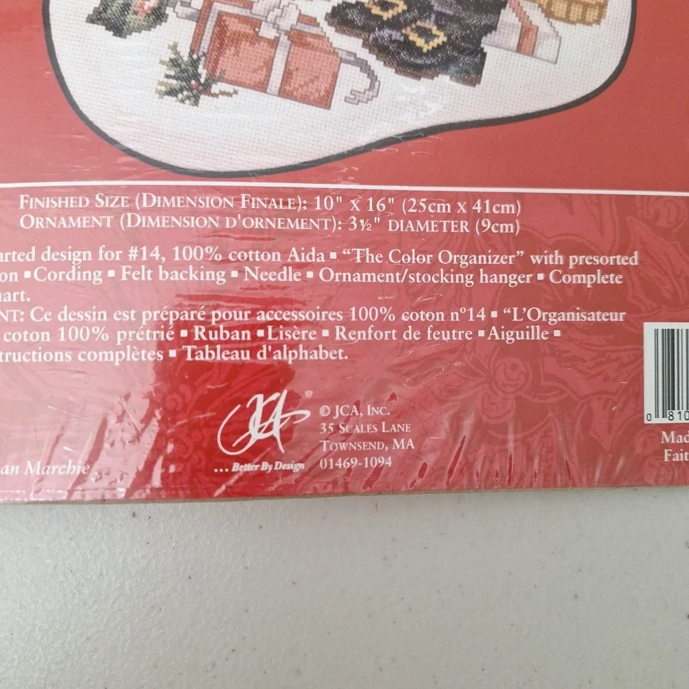 Needle Treasures SANTA AT WORK Cross Stitch Christmas Stocking Kit 02890